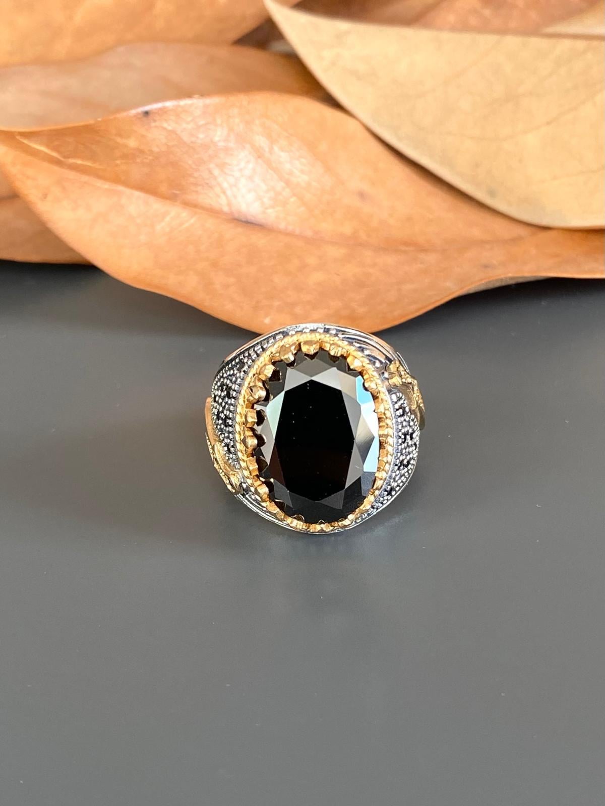 Onyx Taşlı Yüzük 8