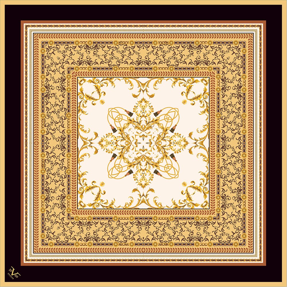 BLACK SERİ EŞARPMandala Desen Black Seri Twill Eşarp Askısı ile Birlikte 90x90 cm