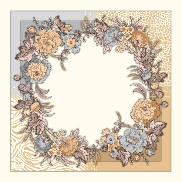 EŞARPDesenli İtalyan şifon Seri Eşarp Askısı ile Birlikte 110x110 cm