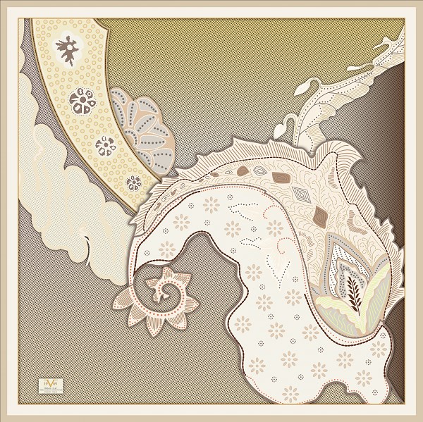 EŞARPDesenli  WOOLLY Seri Eşarp Askısı İle Birlikte 94X94 cm
