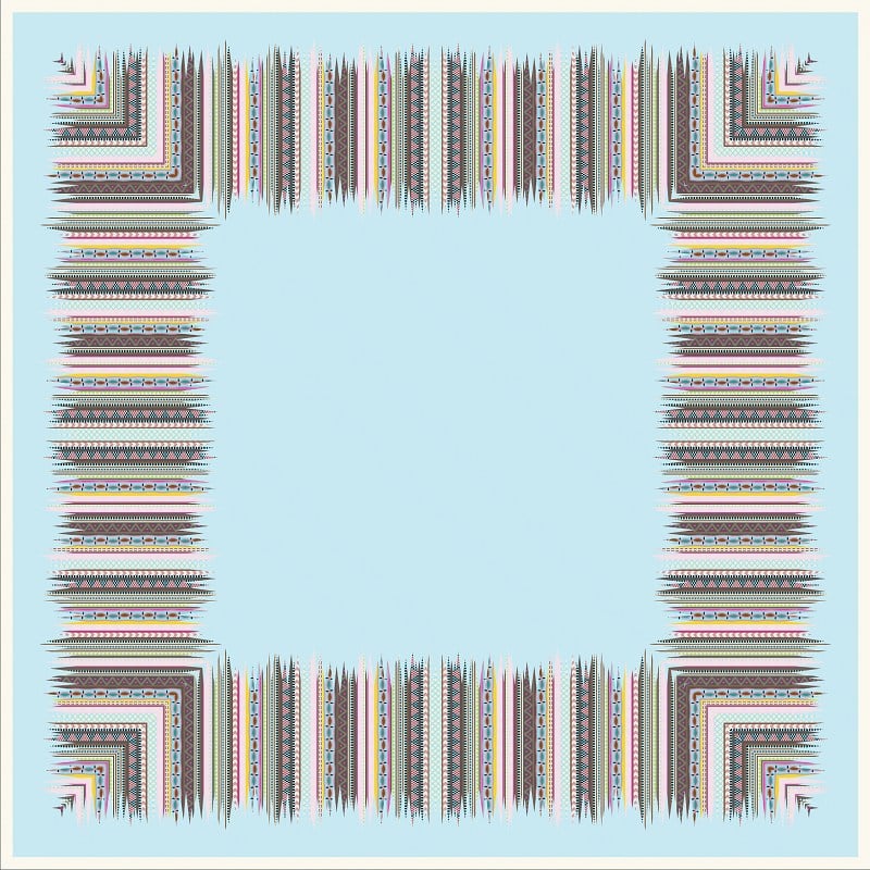 İTALYAN ŞİFONDesenli İtalyan Şifon Eşarp Askısı ile Birlikte 110x110 cm