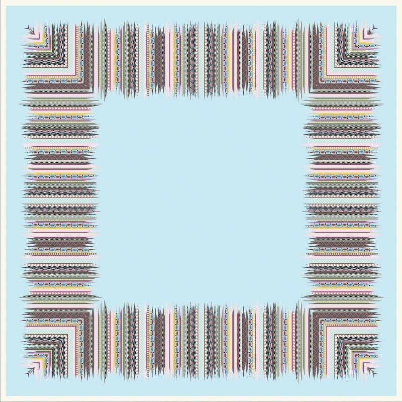 İTALYAN ŞİFONDesenli İtalyan Şifon Eşarp Askısı ile Birlikte 110x110 cm