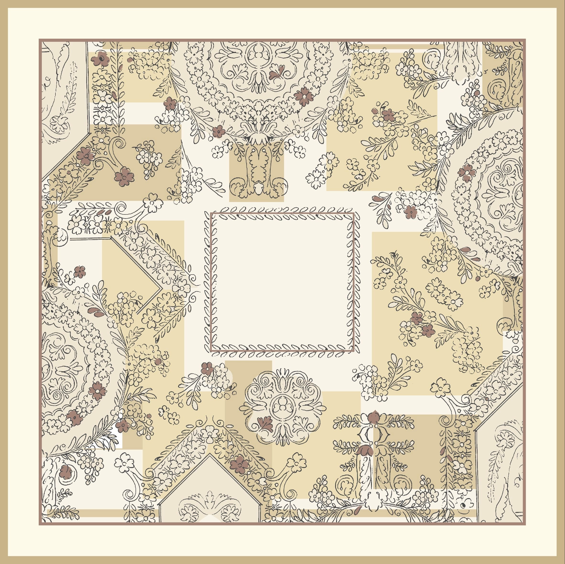 EŞARPDesenli İtalyan Şifon Eşarp Askısı ile Birlikte 90x90 cm