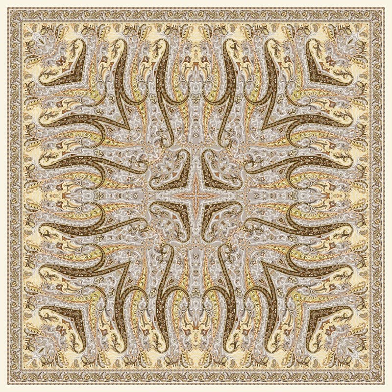 EŞARPDesenli İtalyan Şifon Eşarp Askısı ile Birlikte 110x110 cm
