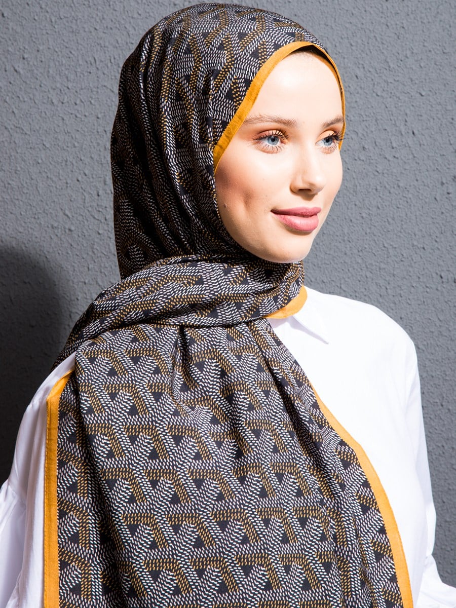 MODAL ŞALGeometrik Desen Modal Seri Şal Askısı ile Birlikte 75x200 cm