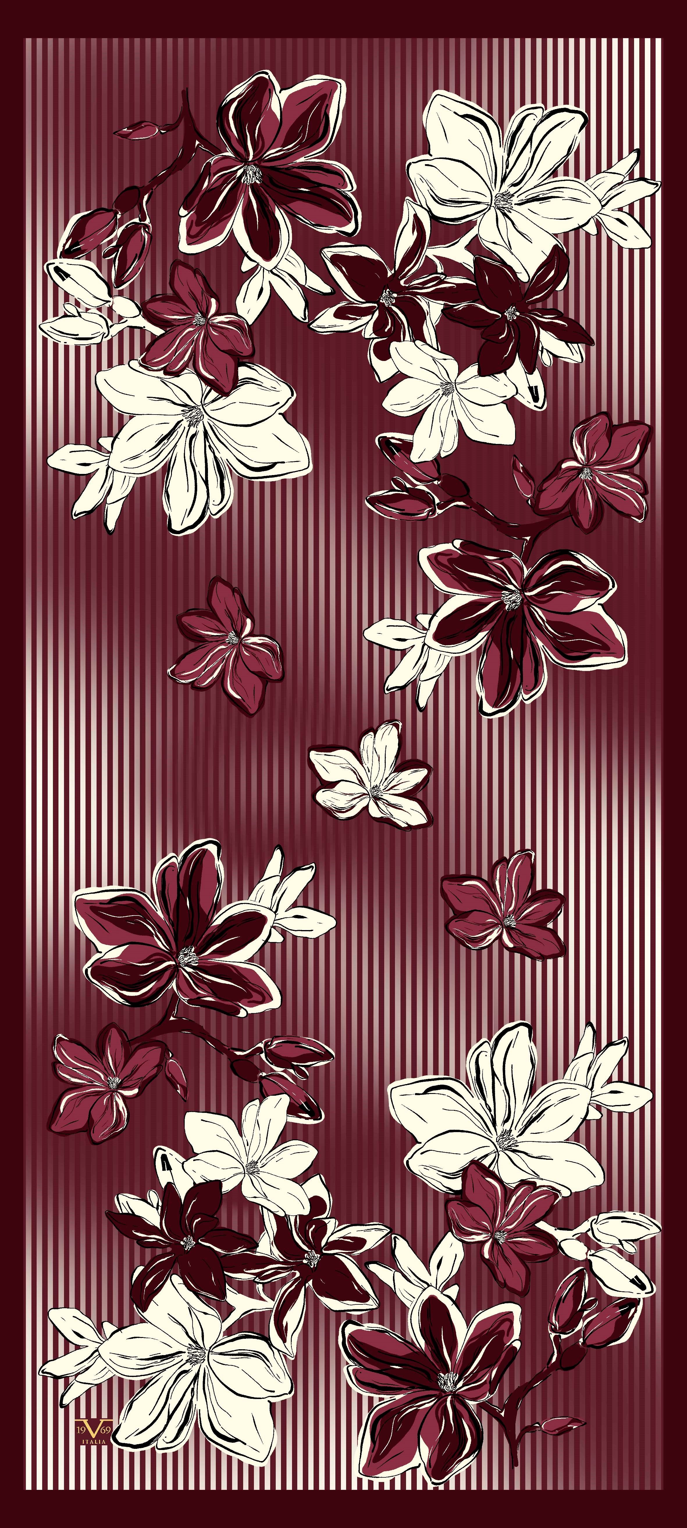 ŞALÇiçekli Desen Venezia Seri Şal Askısı ile Birlikte 90X200 cm