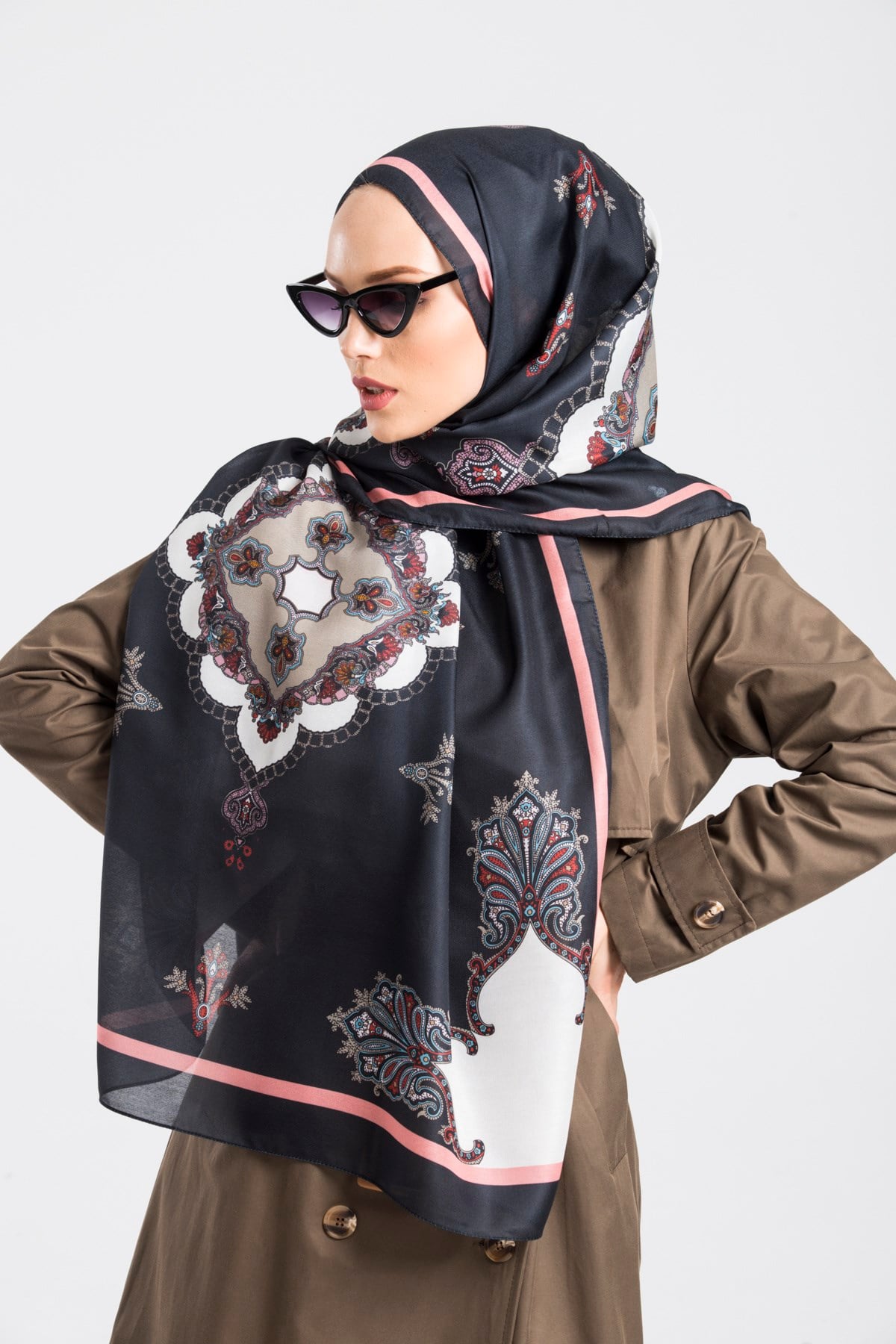 VENEZİA ŞALEtnik Desen Pavia Seri Şal Askısı ile Birlikte 90X200 cm
