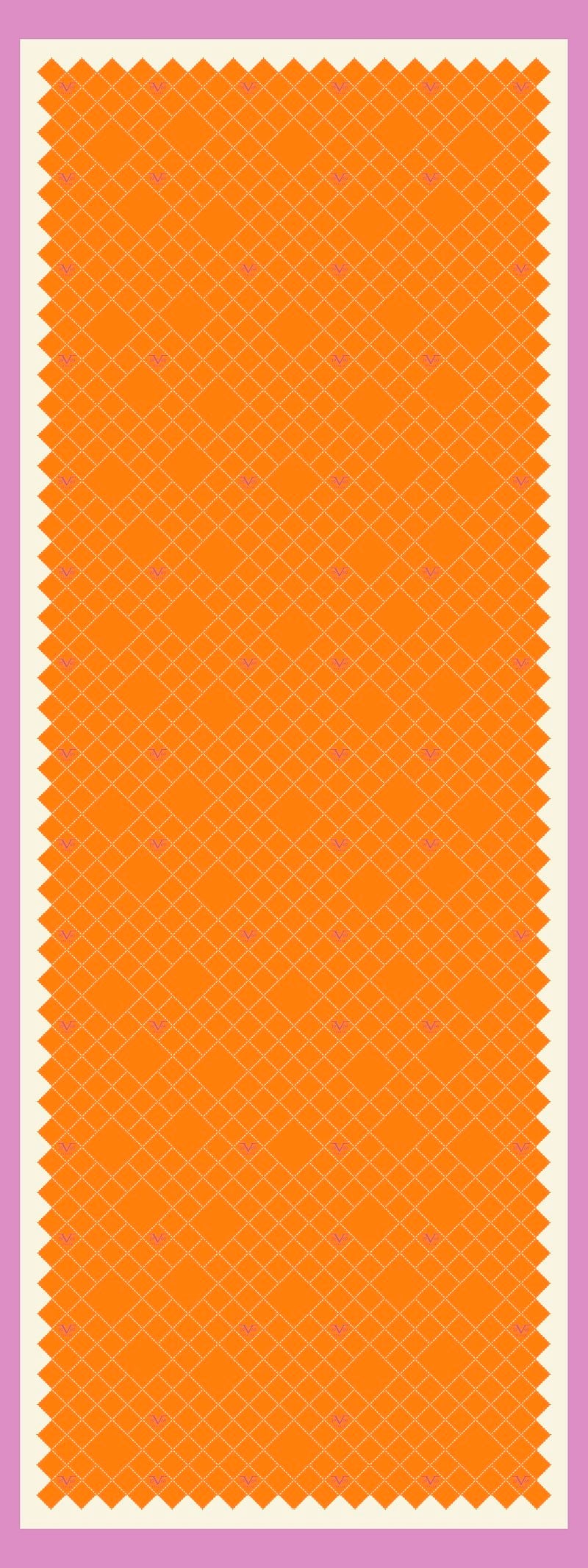 ŞALGeometrik Logo Desen Dora Saten Seri Şal Askısı İle Birlikte 75x200