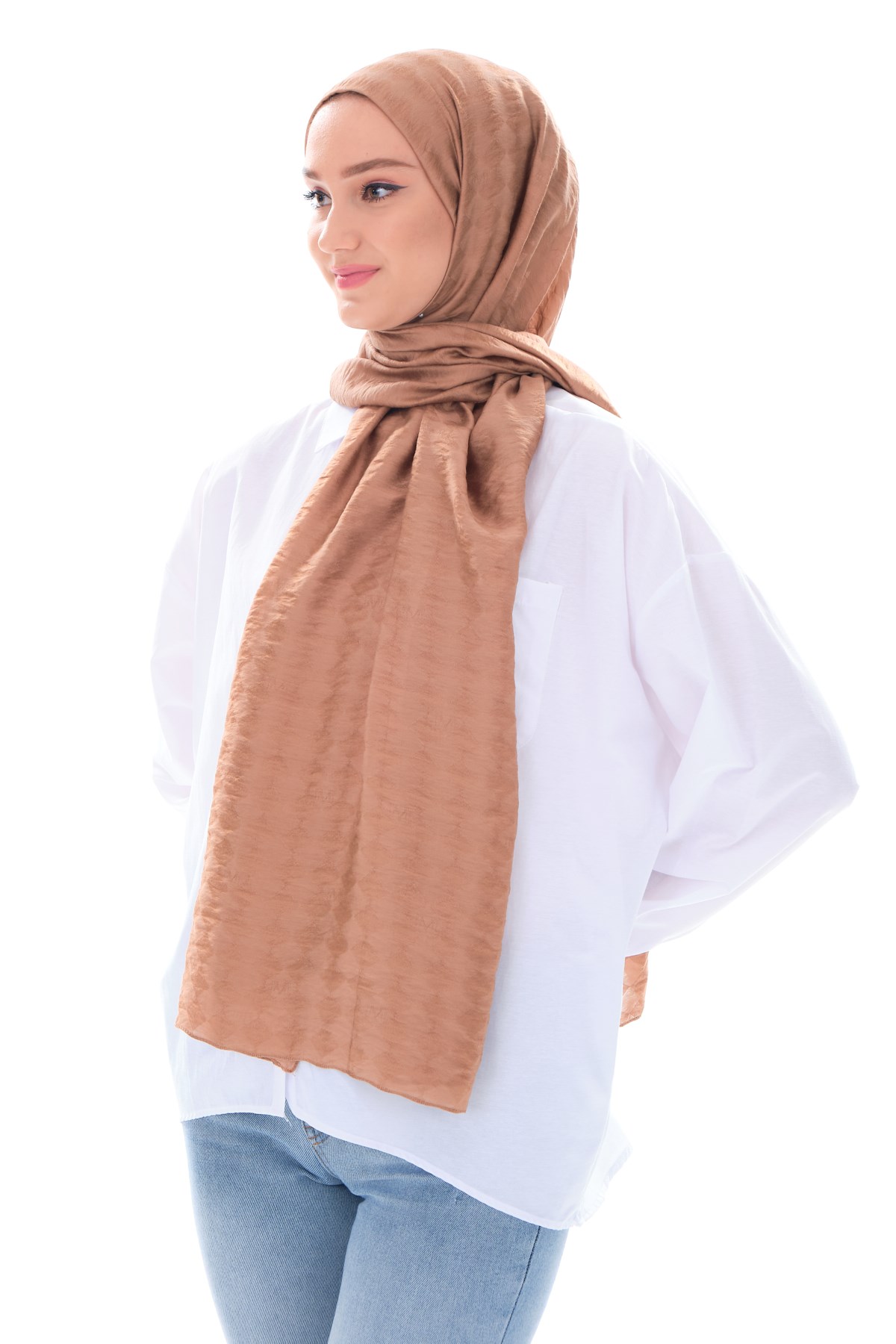 ŞALBaklava Desen Jakar Elegante Seri Viscon Şal Askısı ile Birlikte 75x200