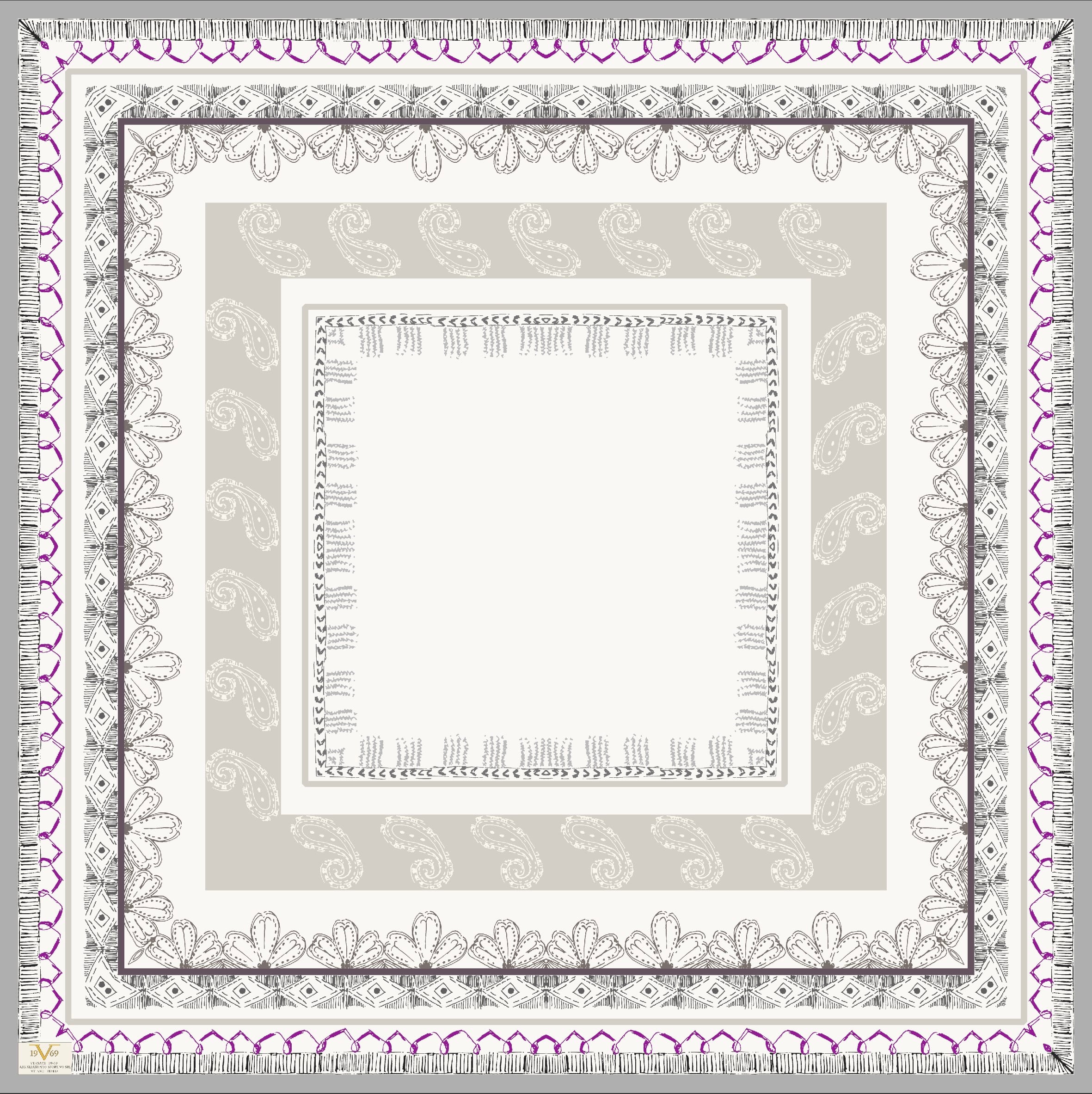 ŞALDesenli Woolly Seri Eşarp Askısı ile Birlikte 95x95 cm