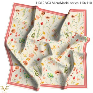 EŞARPDesenli Micro Modal Seri Eşarp Askısı İle Birlikte 110X110 cm
