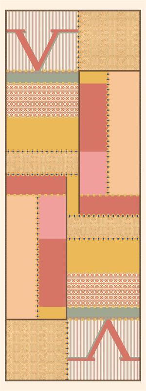 ŞALGeometrik Desen Dora Seri Şal Askısı İle Birlikte 75x200 cm