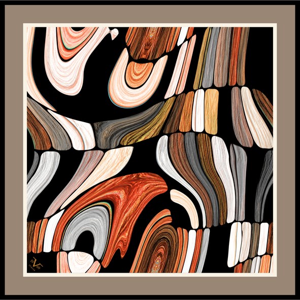 EŞARPAbstract Desen Black Seri Twill Eşarp Askısı ile Birlikte 90x90 cm