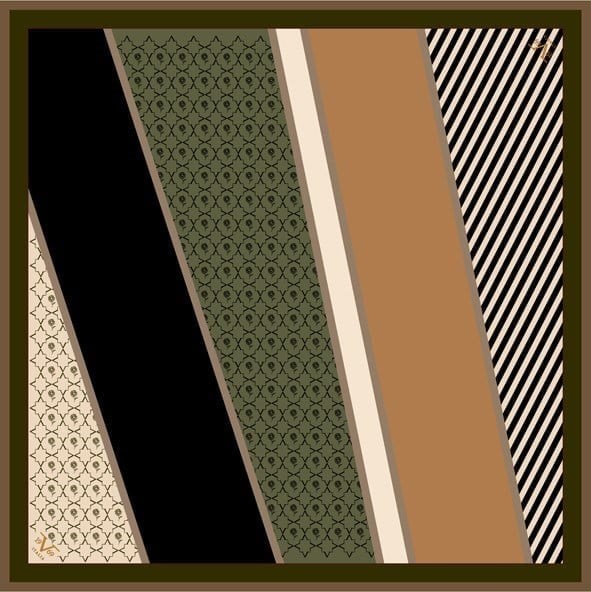 EŞARP19V69 Desen Black Seri Twill Eşarp Askısı ile Birlikte 90x90 cm