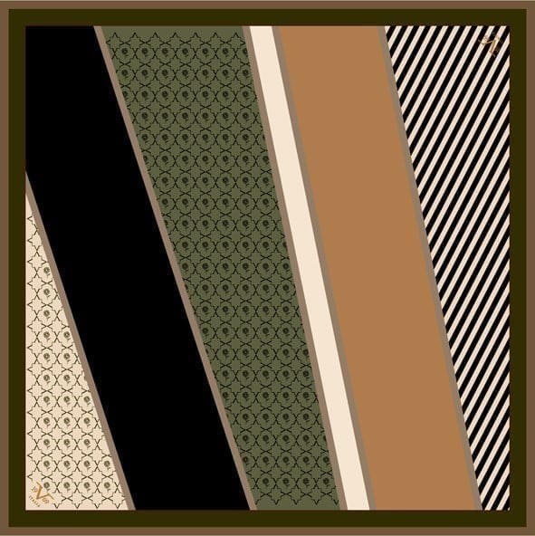 EŞARP19V69 Desen Black Seri Twill Eşarp Askısı ile Birlikte 90x90 cm