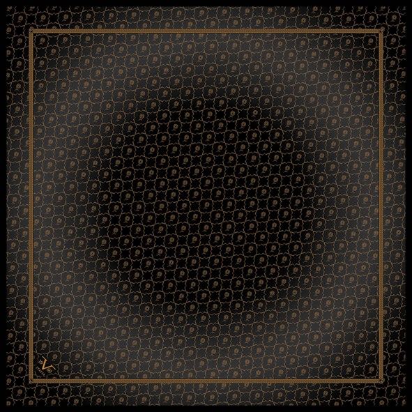 EŞARPLogo Desen Black Seri Twill Eşarp Askısı ile Birlikte 90x90 cm