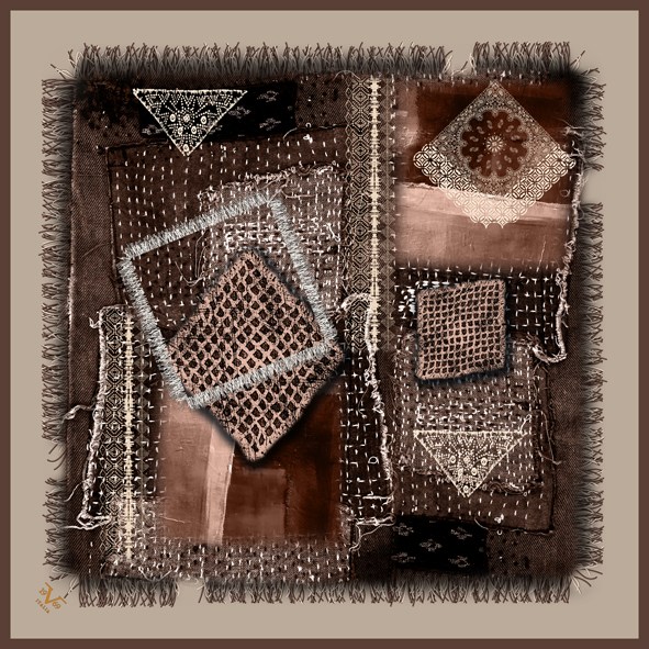 BLACK SERİ EŞARPEthnic Desen Black Seri Twill Eşarp Askısı ile Birlikte 90x90 cm