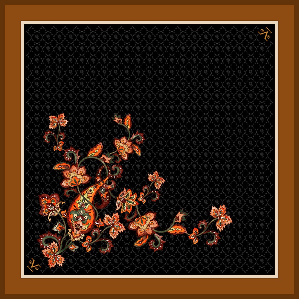 EŞARPMonogram Desen Black Seri Twill Eşarp Askısı ile Birlikte 90x90 cm
