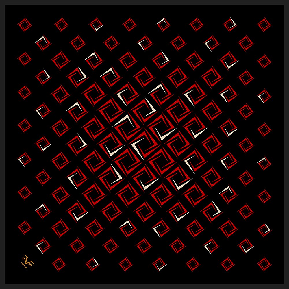 BLACK SERİ EŞARPGeometrik Desen Black Seri Twill Eşarp Askısı ile Birlikte 90x90 cm