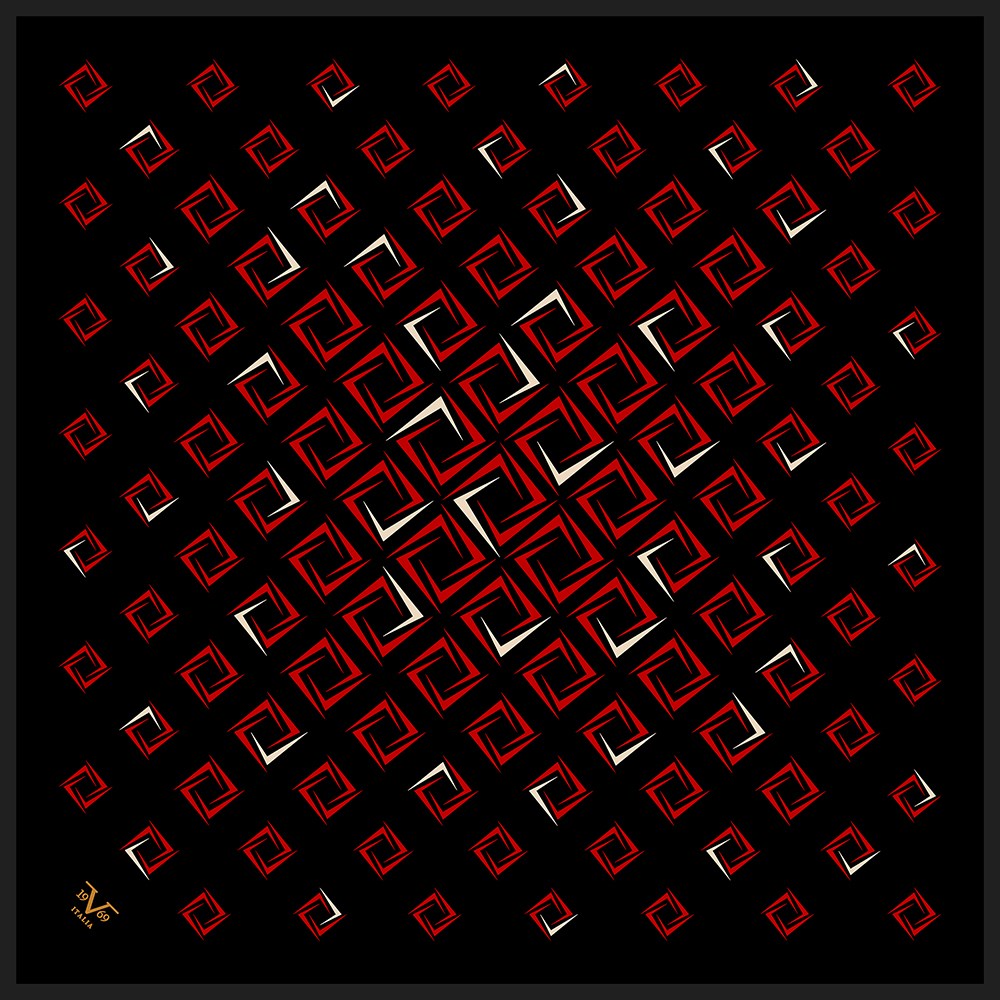 BLACK SERİ EŞARPGeometrik Desen Black Seri Twill Eşarp Askısı ile Birlikte 90x90 cm