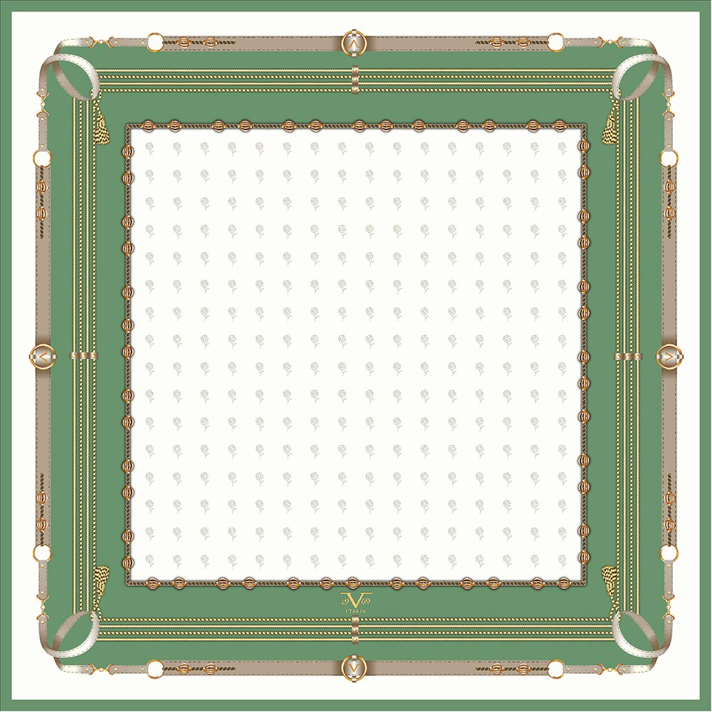 EŞARPGeometrik Desen Gold Seri Twill Eşarp Askısı ile Birlikte 90x90 cm
