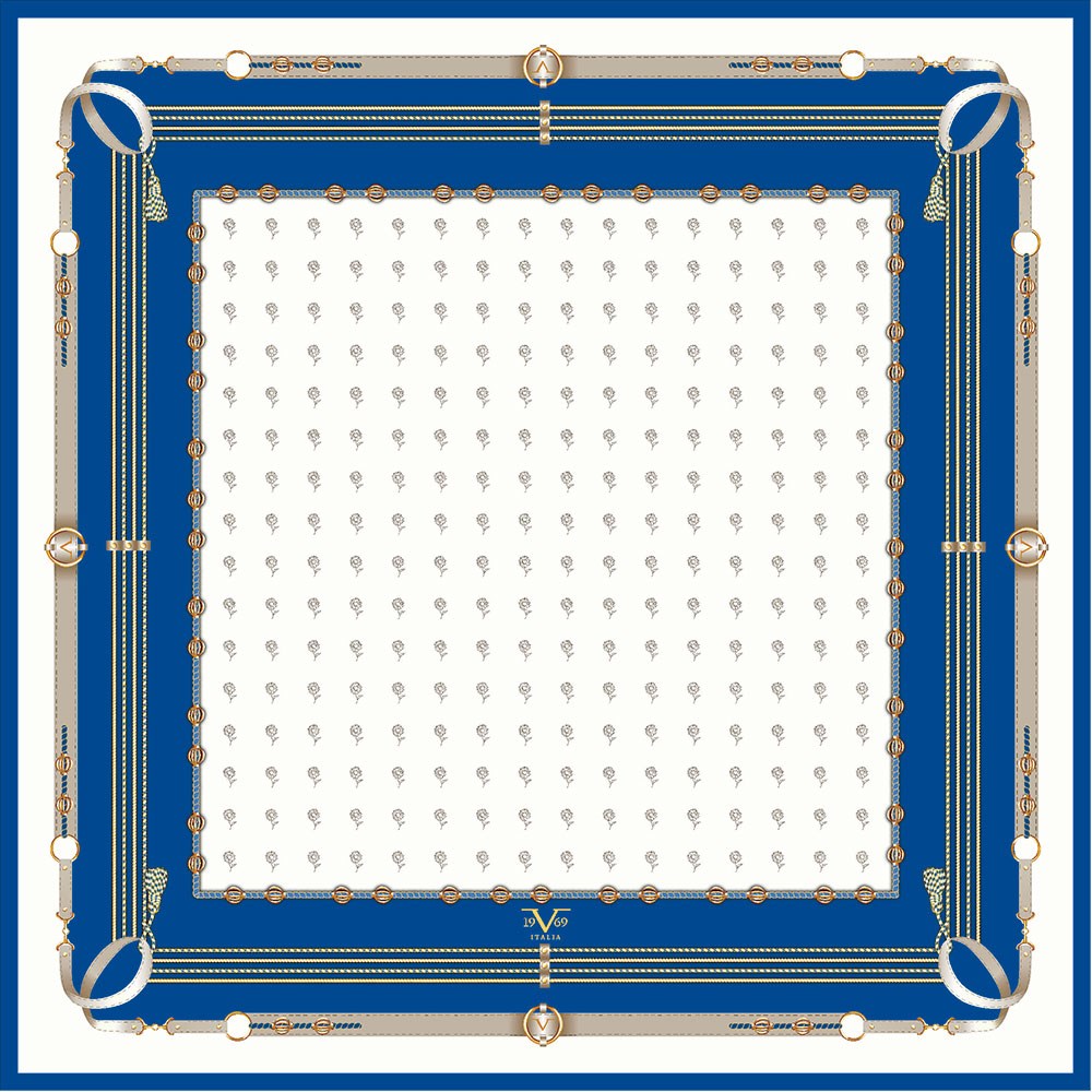 EŞARPGeometrik Desen Gold Seri Twill Eşarp Askısı ile Birlikte 90x90 cm