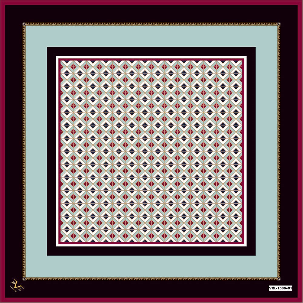 BLACK SERİ EŞARPGeometrik Desen Black Seri Twill Eşarp Askısı ile Birlikte 90x90 cm