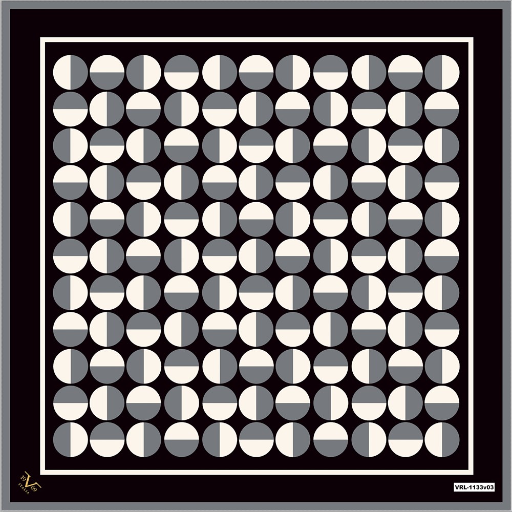 EŞARPGeometrik Desen Black Seri Twill Eşarp Askısı ile Birlikte 90x90 cm