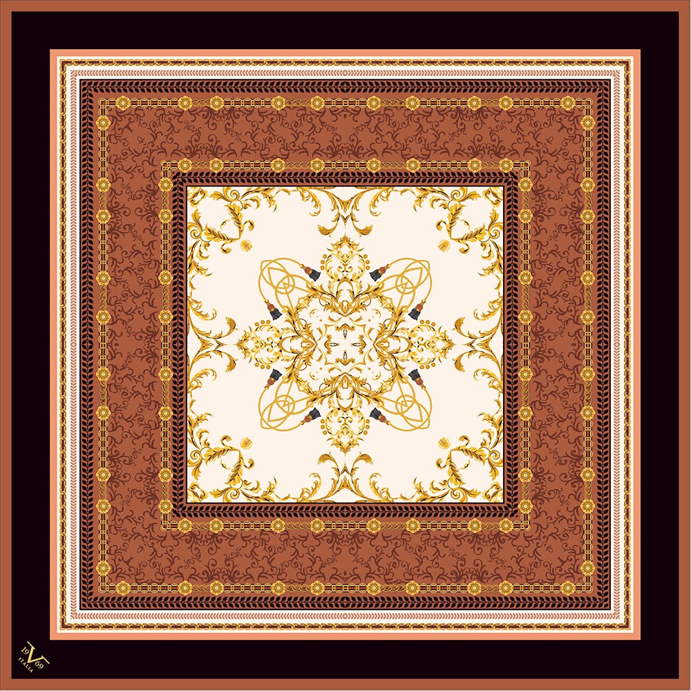 BLACK SERİ EŞARPMandala Desen Black Seri Twill Eşarp Askısı ile Birlikte 90x90 cm