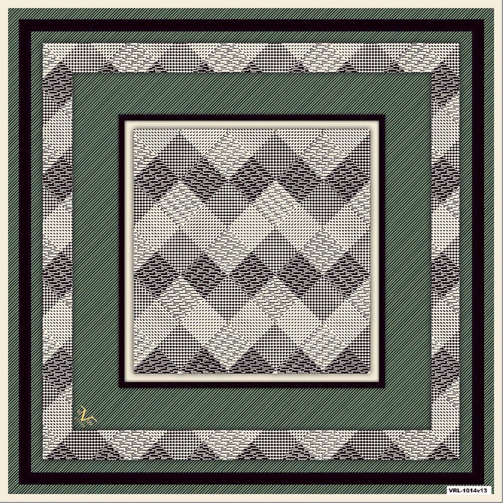 EŞARPGeometrik Desen Black Seri Twill Eşarp Askısı ile Birlikte 90x90 cm