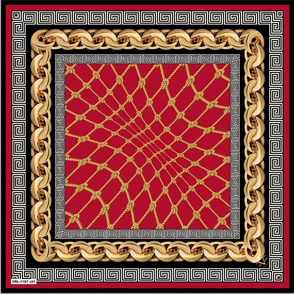 BLACK SERİ EŞARPZincirli Desen Black Seri Twill Eşarp Askısı ile Birlikte 90x90 cm