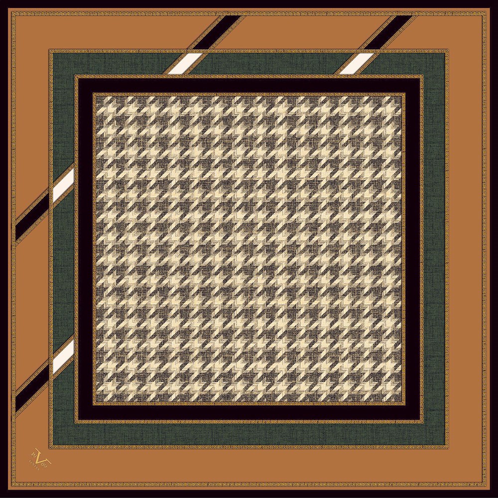 BLACK SERİ EŞARPKazayağı Desen Black Seri Twill Eşarp Askısı ile Birlikte 90x90 cm
