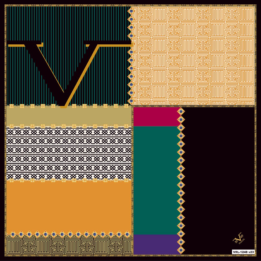 BLACK SERİ EŞARPEtnik Desen Black Seri Twill Eşarp Askısı ile Birlikte 90x90 cm