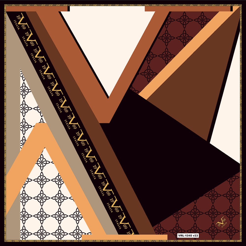 BLACK SERİ EŞARPGeometrik Desen Black Seri Twill Eşarp Askısı ile Birlikte 90x90 cm