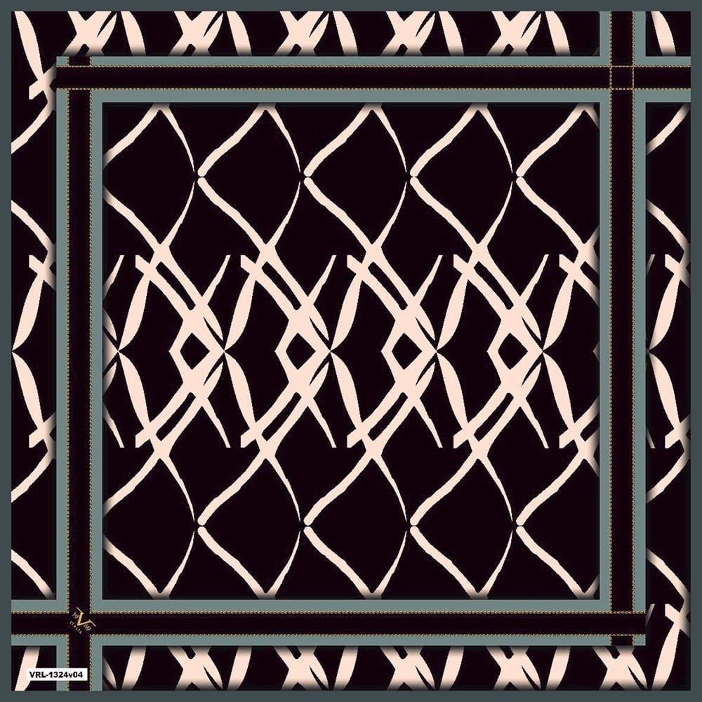BLACK SERİ EŞARPGeometrik Desen Black Seri Twill Eşarp Askısı ile Birlikte 90x90 cm