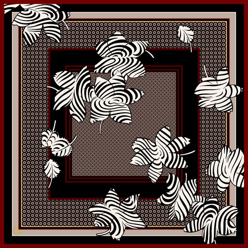 EŞARPÇiçekli Desen İtalyan Şifon Seri Eşarp Askısı ile Birlikte 90x90 cm