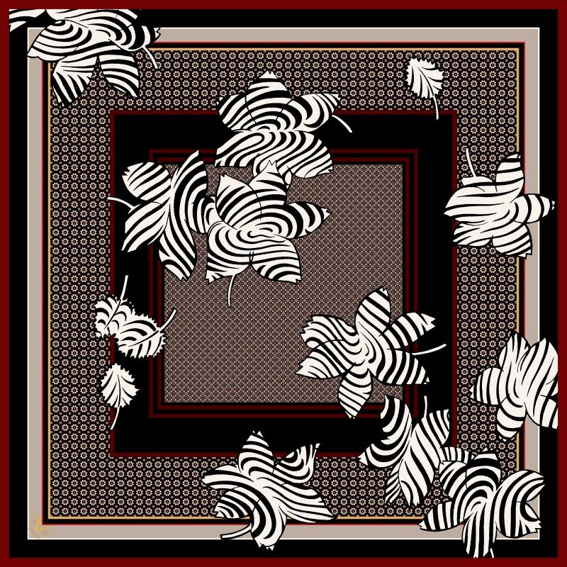 EŞARPÇiçekli Desen İtalyan Şifon Seri Eşarp Askısı ile Birlikte 90x90 cm