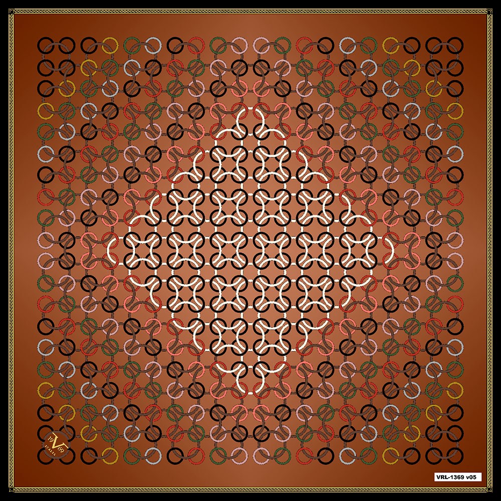 BLACK SERİ EŞARPGeometrik Desen Black Seri Twill Eşarp Askısı ile Birlikte 90x90 cm