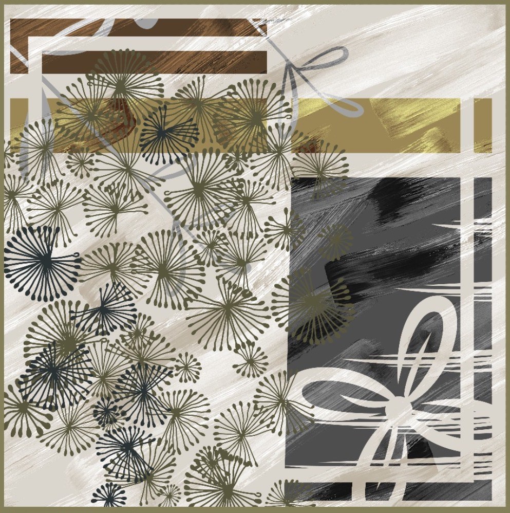 ScarfDesenli Korea Crape Seri 120x120 cm