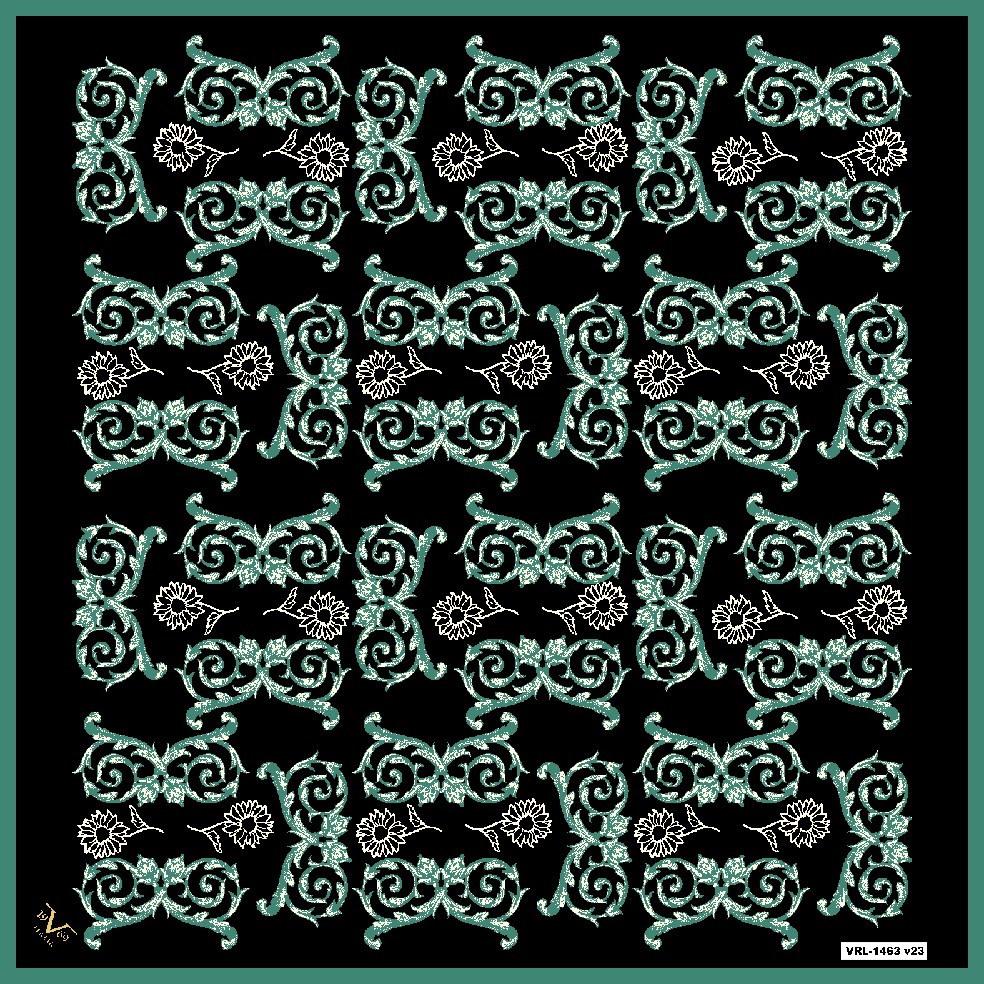 BLACK SERİ EŞARPBarok Logolu Desen Black Seri Twill Eşarp Askısı ile Birlikte 90x90 cm