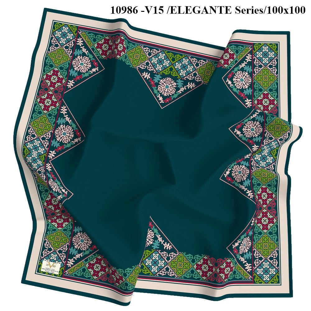 EŞARPEthnic Desen Elegante  Seri Viscon Eşarp Askısı ile Birlikte 100x100