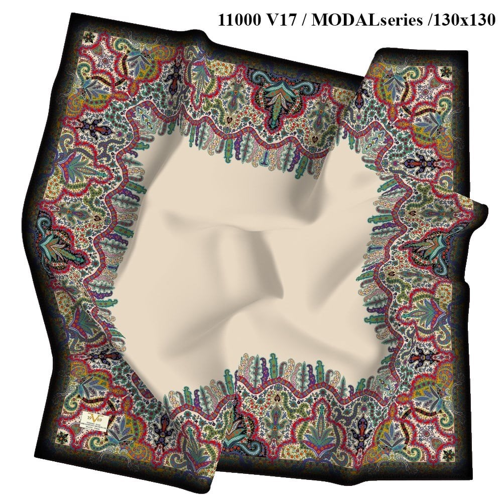 EŞARPEthnic Desen Panno Modal Seri Şal Askısı ile Birlikte 130x130 cm