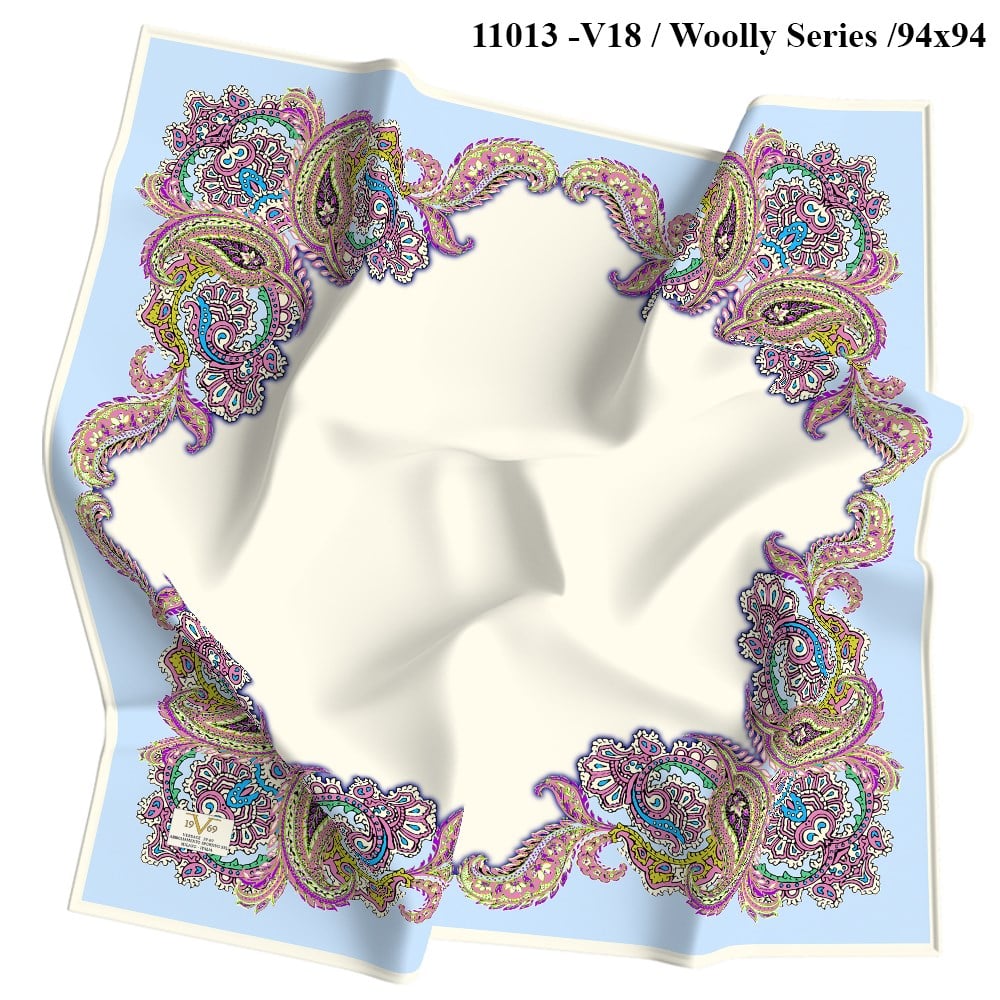 EŞARPBordür Desen WOOLLY Seri Eşarp Askısı İle Birlikte 94X94 cm