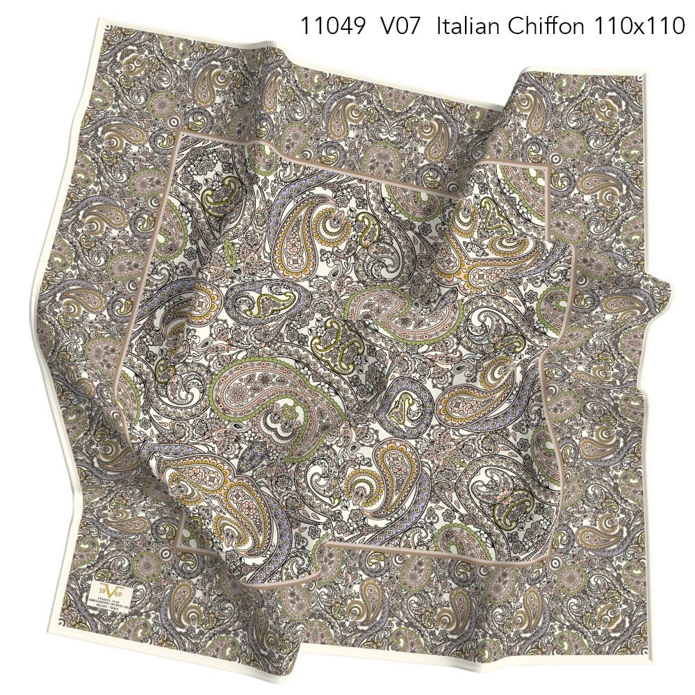 EŞARPEtro Desen İtalyan Şifon Eşarp Askısı ile Birlikte 110x110 cm