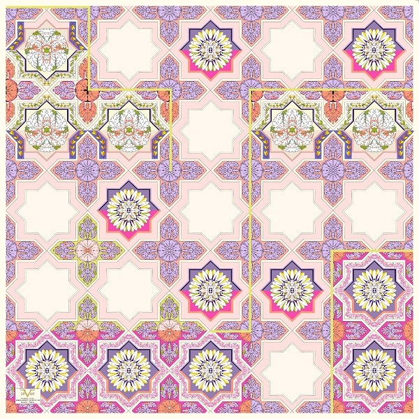 EŞARPDesenli Modal Twil Seri Seri Eşarp Askısı İle Birlikte 100X100 cm