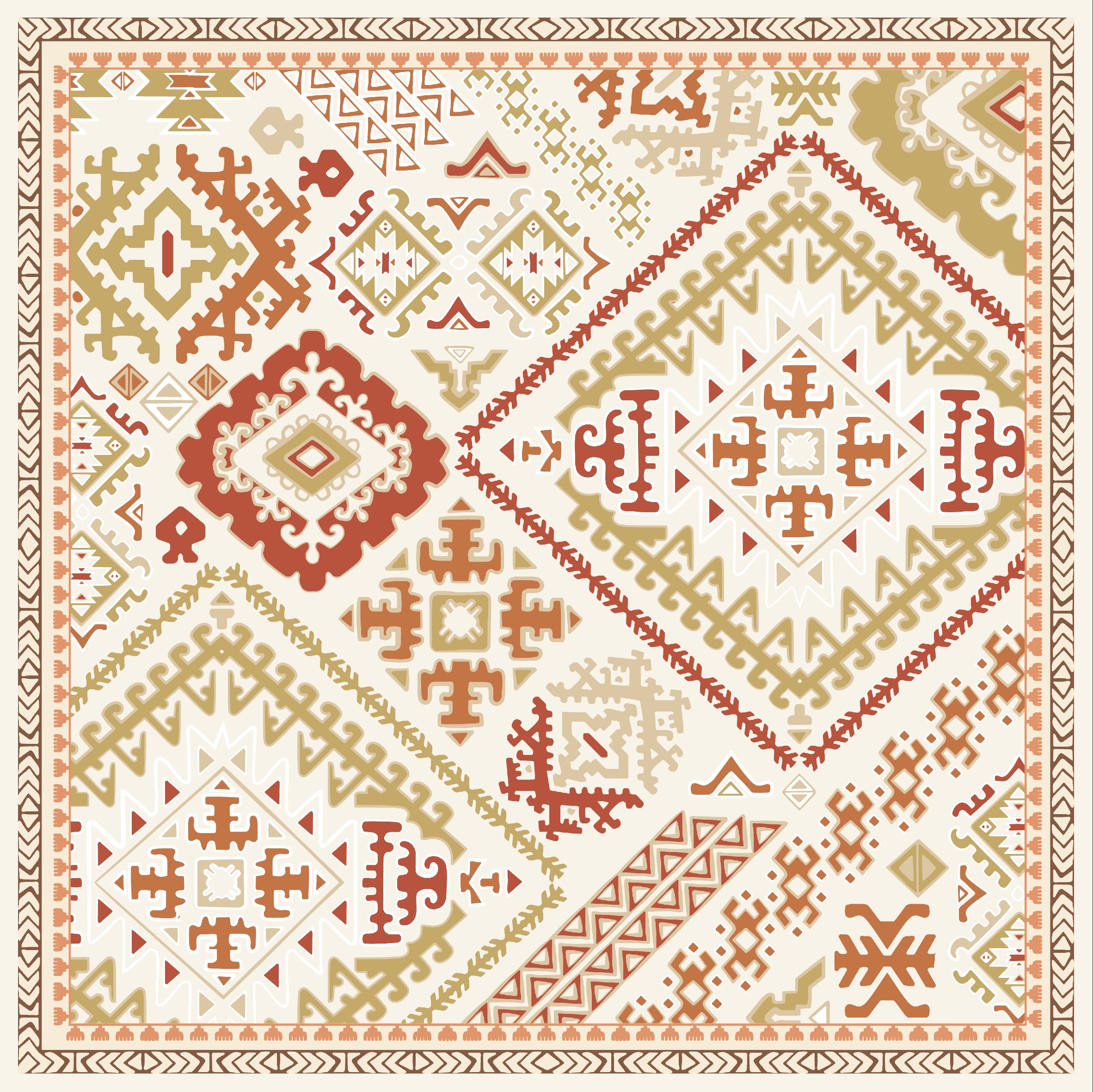 EŞARPDesenli  WOOLLY Seri Eşarp Askısı İle Birlikte 94X94 cm