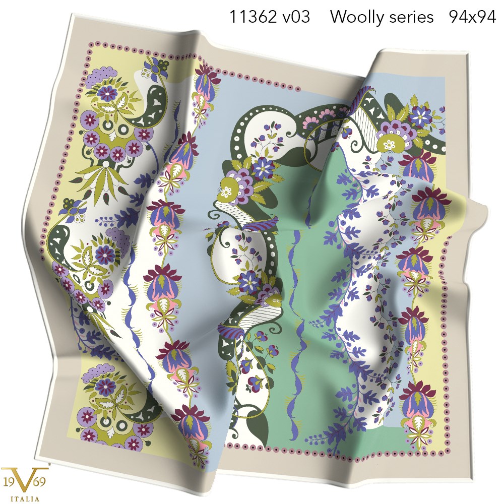 EŞARPDesenli  WOOLLY Seri Eşarp Askısı İle Birlikte 94X94 cm