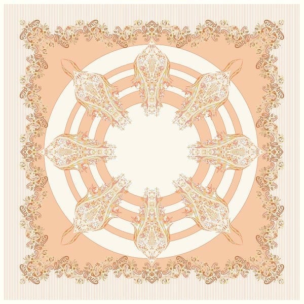 ScarfDesenli İtalyan Şifon Eşarp Askısı ile Birlikte 110x110 cm