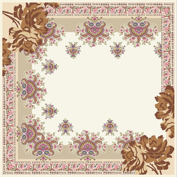 EŞARPDesenli İtalyan Şifon Eşarp Askısı ile Birlikte 110x110 cm