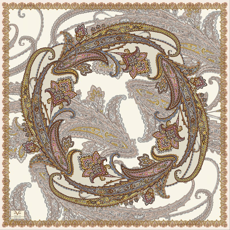 EŞARPDesenli İtalyan Şifon Eşarp Askısı ile Birlikte 90x90 cm